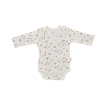 Tiffany Baby & Kids Tiffany Baby Lamb Organik Theme Uzun Kollu Bebek Body 20011 Ekru