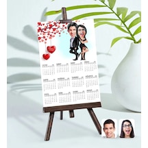 Bk Gift Kişiye Özel 15x21 Cm Fotoğraf Kartlı Sevgililer Karikatürlü Şövaleli 2023 Takvim -6