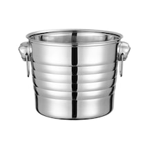 Çelik 9,5 L Tek Cidarlı Kulplu Parlak Buz Kovası Buzluk Cin923 Gri