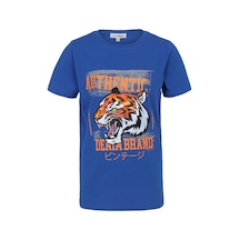 Brz Kıds Brz Kids Kaplan Baskılı Erkek Çocuk Kısa Kollu T-shirt-mavi Mavi