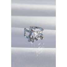 Pirinç Gümüş Renk İncili Ahtapot Earcuff Küpe Tj-bkp9332 Tdrtr
