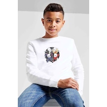 Tshirthane Undertale Skull Os Baskılı Unisex Çocuk Beyaz Sweatshirt Beyaz