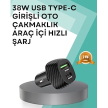 Mey İthalat Çift Cihaz Destekli 38w Güçlü Çakmaklık Araç Şarj Cihazı
