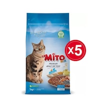 La Mito Mix Tavuklu ve Balıklı Yetişkin Kedi Maması 5 x 1 KG