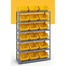 5 Katlı Galvaniz Çelik Raf - Depo, Arşiv, Kiler, Dosya, Market Rafı 31x60 Cm-100 Cm-0.70 Mm Gri