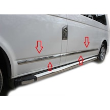 Transporter T6 Yan Kapı Çitası 7 Parça Krom 2015 2016 Uzun Şase