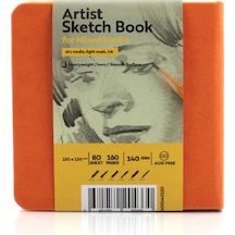 Tigertint Sert Kapak Eskiz Defteri 140 G 12x12 Cm 80 Yaprak Turuncu 100140126