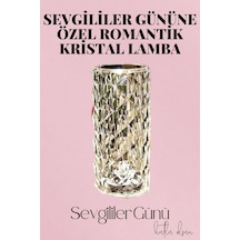 Mey İthalat Sevgililer Gününe Özel Romantik Kristal Gece Lambası Sevgiliye Hediye Beyaz