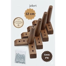 Masif Gürgen Ahşap 12 Cm Koyu Ceviz-4'lü, Mobilya Yükseltme Ayağı, Robot Süpürge Uyumlu, 1. Sınıf Gürgen Ağacı, Kanepe Berjer Koltuk Tv Ünitesi Yükseltici Ayak