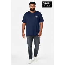 Superlife Süperlife Erkek Büyük Beden New York Baskılı 3xl-6xl Bisiklet Yaka Tshırt Spr26bts510-05 Lacivert