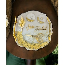 Wistful Gold Polyester Söz Tepsisi Krem Krem