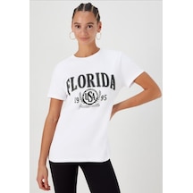 %100 Pamuk Florida Baskılı T-shirt 2731 001