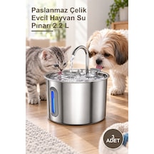 3 Adet Paslanmaz Çelik Evcil Hayvan Su Pınarı 2.2 L