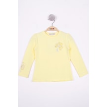 Toontoy Kids Toontoy Kız Çocuk Yonca Nakışlı Sweatshirt Sarı