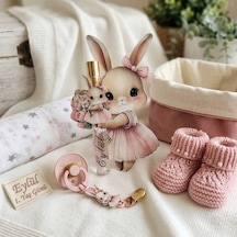 Cam Fısfıs Kolonya Şişesi Karton Tavşan Süslemeli Bebek 15 Adet