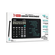 Dordoi Mikro Cl-8455 Yazı Tabletli Hesap Makinesi Siyah 12 Haneli, 7 İnç Dijital Notepad Çok Renkli