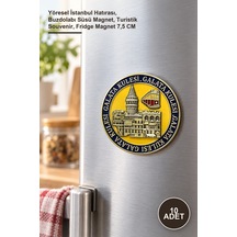 10 Adet Galata Kulesi Magnet Yöresel İstanbul Hatırası, Buzdolabı Süsü Magnet, Turistik Souvenir, Fridge Magnet 7,5 Cm