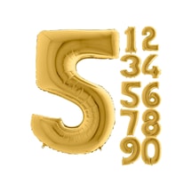 5 Yaş Rakam Folyo Balon Gold 100 CM .Doğum Günü. Yaşgünü. Parti.