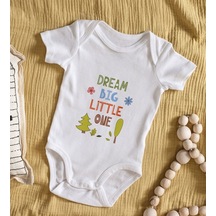 Bitmeyenkartus Bk Kids Dream Big Little One Tasarımlı Bebek Body Zıbın - Model 1 Çok Renkli
