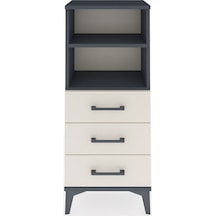 Arges Komodin 2 Raflı 3 Çekmeceli 44x30x106 Antrasit-aytaşı Antrasit