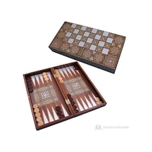 Star Oyun Aletleri Star Masif Sedef Tavla Büyük Boy Yerli Üretim 25,40x48 Cm 2 Parça Oyun Takımı