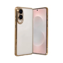Samsung Galaxy S25 Uyumlu Edge Lensli Silikon - Gold