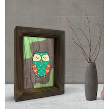 Bk Gift Baykuş Tasarımlı Dekoratif Doğal Masif Ahşap Çerçeve 15X2 (500609997)