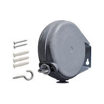 Ganzhoushop Geri Çekilebilir Çamaşır İpi, 40 Feet Uzunluğa Kadar, 30 Pound Taşıyabilir Gri Çok Renkli