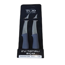Tujo Knives 2'li Tırtırlı Bıçak Seti - Gri