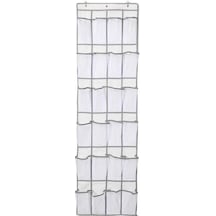 Flybuy Kapı Üstü 24 Gözlü Ayakkabı Ve Eşya Düzenleyici, Beyaz Depolama Çantası Beyaz