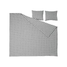 Ikea Ektandvınge Çift Kişilik Nevresim Takımı 220 X 240 Cm Siyah - Siyah Gri Siyah - Gri
