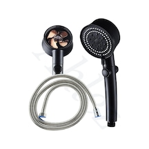 Royal Turbo Pervaneli 5 Fonksiyonlu Duş Başlığı Örgülü Hortum Ve Mafsal Duş Seti Duş Seti Siyah Plas Diğer