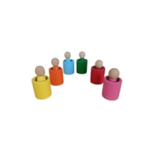 Moccotoys 6 Lı Waldorf Peg Bebek & Kase Seti Renkli