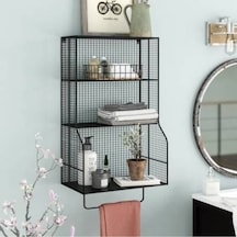 Metal Havluluk Banyo & Mutfak Duvar Rafı Wd-218 Siyah