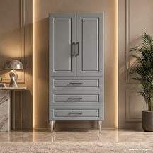 Torino Çok Amaçlı Dolap 60 Cm 2 Kapak 3 Çekmece Soft Koyu Gri - Çok Amaçlı Raflı Dolap Yeşil
