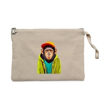 The Monkey Krem Clutch Astarlı Cüzdan / El Çantası Krem
