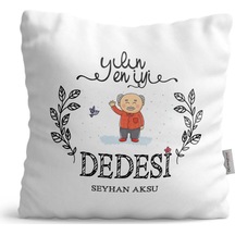 Kişiye Özel Yılın En Iyi Dedesi Saten Yastık