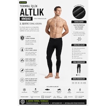 Oıl Company Unisex Dayanıklı Hafif Nefes Alabilir Kumaş Yüksek Isı Korumalı Termal İçlik Tayt Alt Siyah-01
