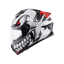 Gıvı 50.x Bones Kask Beyaz Kırmızı