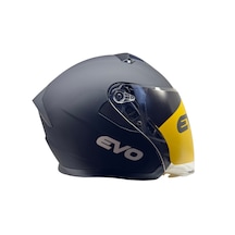 Kask Evo Marka Çenesiz Yarım Kask Mat Siyah