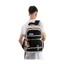 Ventis Unisex Okul Çantası Lise Ortaokul Sırt Çantası 43 30 Cm Su Geçirmez Kumaş Çok Cepli Vnt1-a Siyah