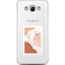 Samsung Uyumlu J7 2016 Nude Gül Tasarımlı Süper Şeffaf Telefon Kılıfı Çok Renkli