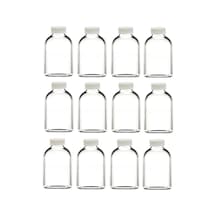 12 Adet Cam Kavanoz Oda Kokusu Şişesi Küçük Vazo Kapaklı 12x50ml - 50 Ml