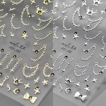 Flybuy 1 Adet 5d Elmas Yıldız Zincir Tırnak Sanat Çıkartmaları Lüks Tl056