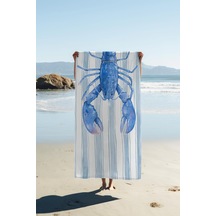 Dijital Baskı Plaj Deniz Havlusu Istakoz Desenli Peştamal Hvl0123 Renkli