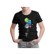 Lord Tshirt Gezegenler - Astronot Siyah Çocuk Tshirt
