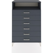 Hyperion Dolap Tek Raflı 6 Çekmeceli 88x44x134 Antrasit-antrasit Antrasit