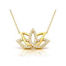 Gümüş Gold Lotus Çiçeği Kadın Kolye Çok Renkli Çok Renkli