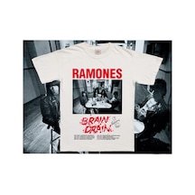 Tarzsokak Unisex Vintage Ramones Tshirt Beyaz