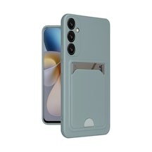 Samsung Galaxy Uyumlu A26 Kılıf Kelvin Kartvizitli Silikon - Açık Yeşil İtdark47564